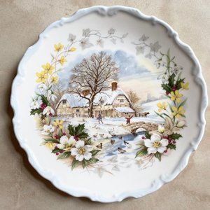 Vintage Royal Albert Bone China Winter From The Cottage Garden Year Series Plate